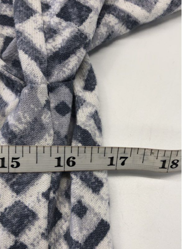 Pendleton Women's Blue Gray Geometric Maze Pattern Cotton Button Cardigan Sz M