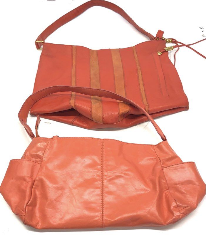 Hobo The Original Burnt Orange Leather Shoulder Bag Purse Lot of 2