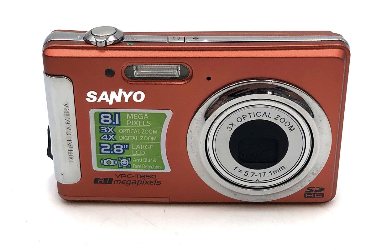 Sanyo VPC-T850 8.1MP Digital Compact Camera Orange 3x Optical Zoom With Box