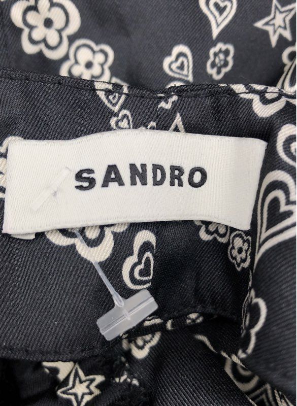 NWT Sandro Women's Black Floral Slip Dress - Size 34