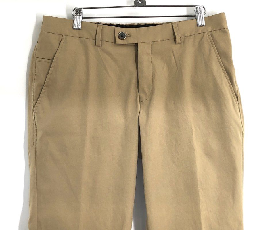 Hiltl Men's Trento Trousers Beige Khaki Flat Front Pants Sz 50 US 34 NWT