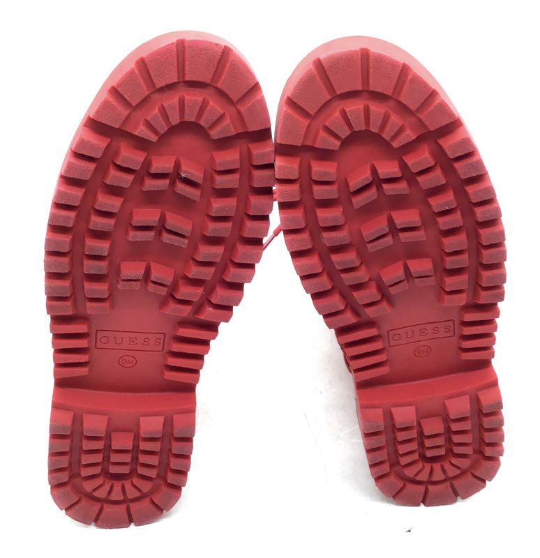 Guess Men's Gworana Red Combat Boots - Size 9M