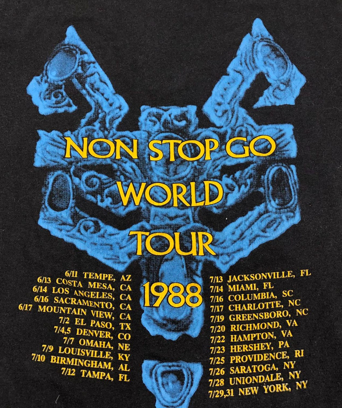 LOT of 2 Vintage 1988 Robert Plant &quot;Non Stop Go&quot; Tour Band T-Shirts - L &amp; XL