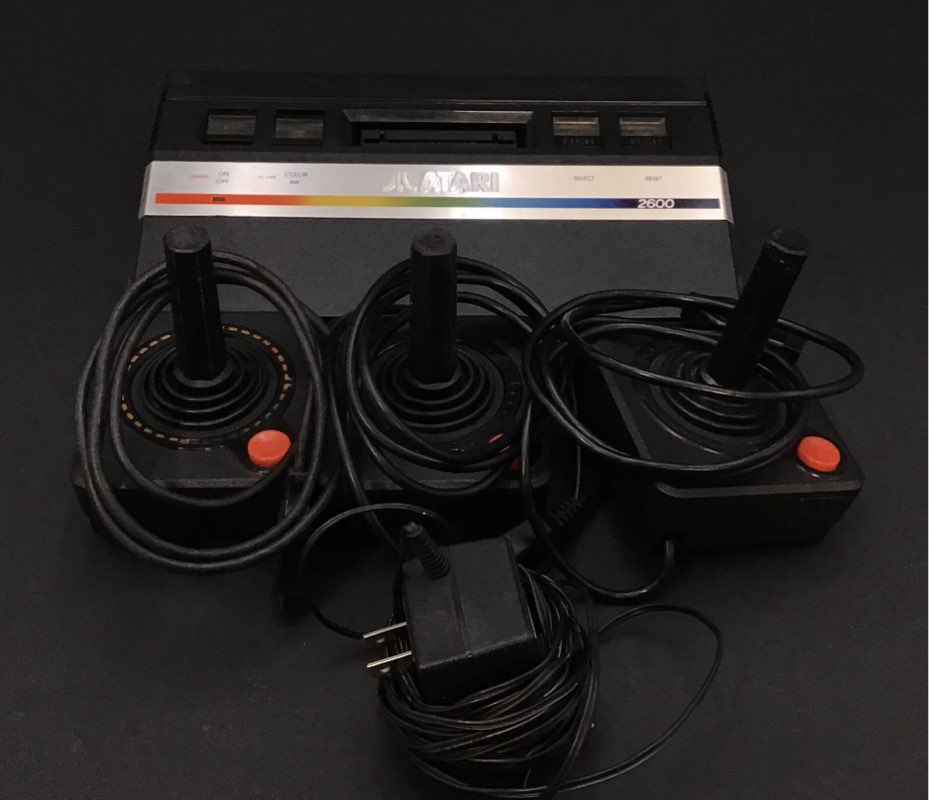 Atari 2600 Video Game Home Console And Controllers W/Adapter