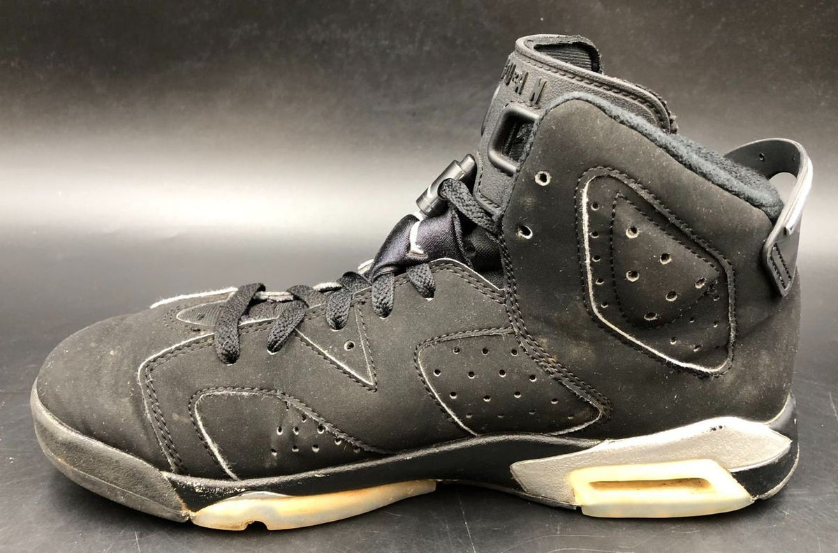 Nike Air Jordan 6 Retro GS 'Chrome' Boys' Black/Silver Sneakers - Size 7Y (+COA)