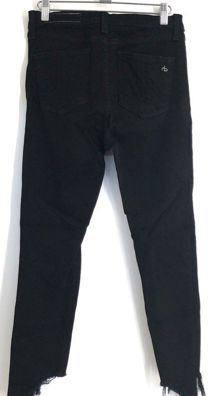 Rag & Bone Women's Black Hampton High Rise Capri Cropped Jeans Raw Hem Sz 27