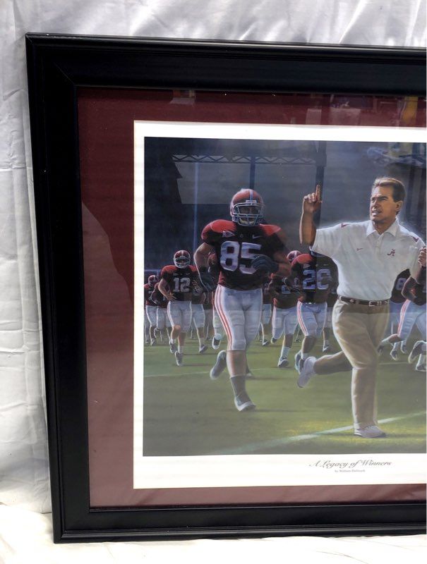 William Hallmark A Legacy of Winners Alabama Football Saban Print Signed Framed