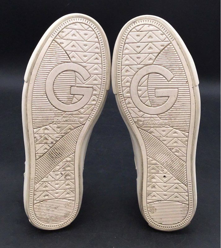 G by Guess Onarin Cream Off-White Gold Low Top Sneakers Women's Size 8.5