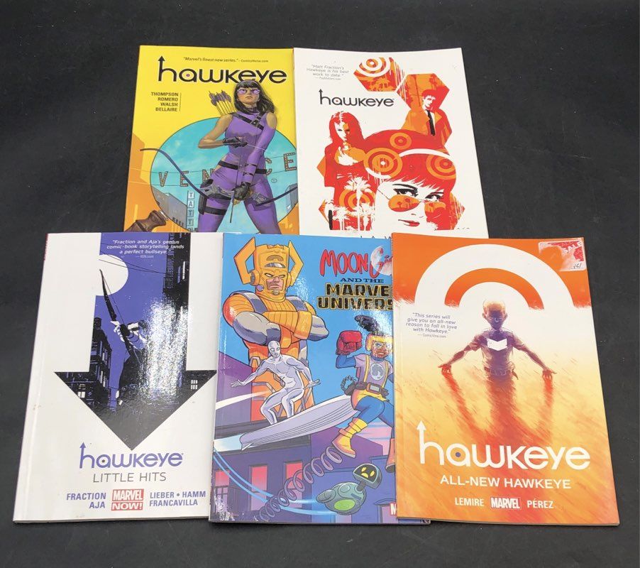 Graphic Novel Lot Marvel Hawkeye Moon Girl 2010s Superhero 5 Books