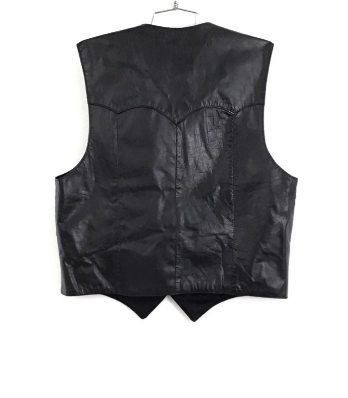 Altman Of Dallas Men&#39;s Black Leather Vest - Size Measured