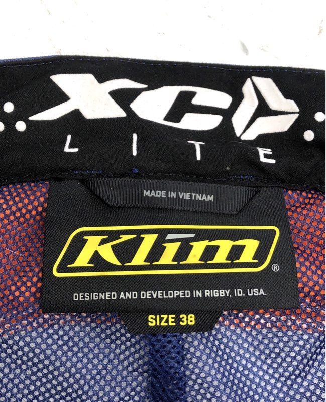 Klim Men's XC Lite Motocross Off-Road Pants Blue Orange White Sz 38