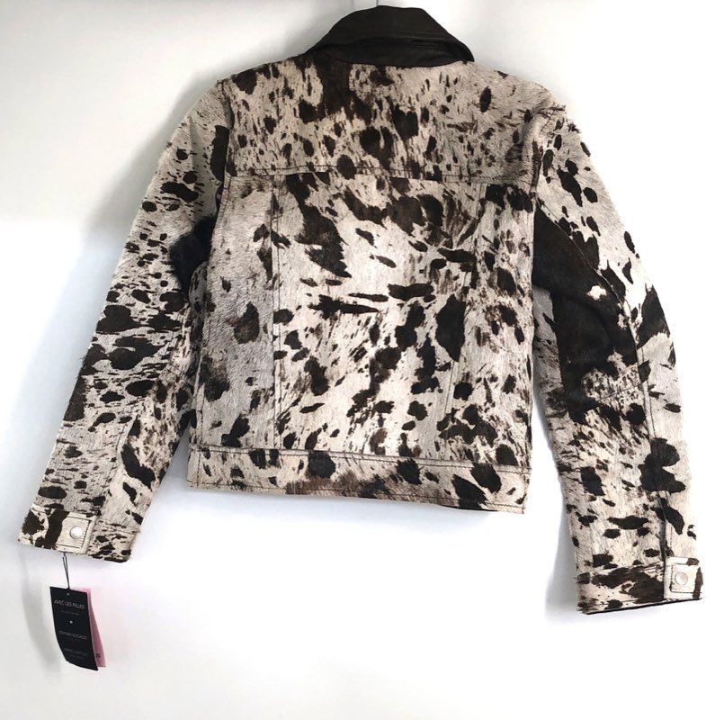 Avec Les Filles Women's Anthropologie Cow Print Goat Hair Jacket Sz S NWT