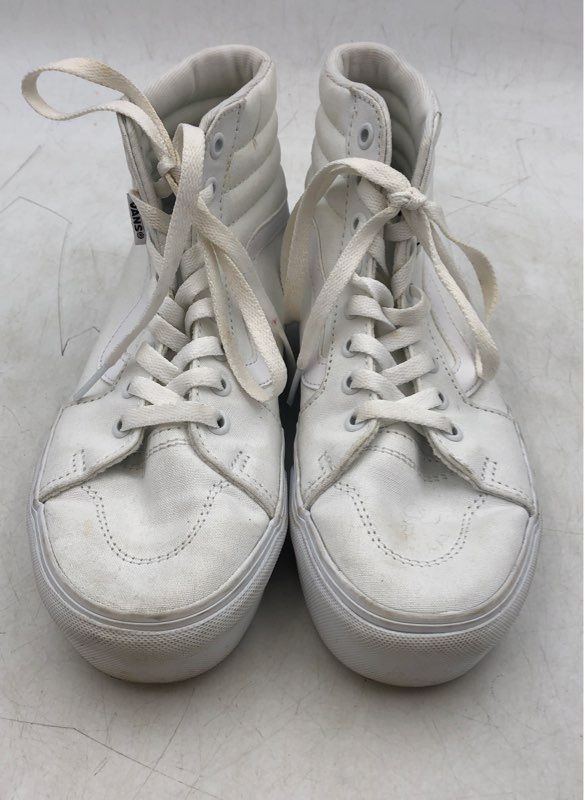 Vans Women&#39;s White High Top Lace-Up Athletic Shoes - Size 7.5