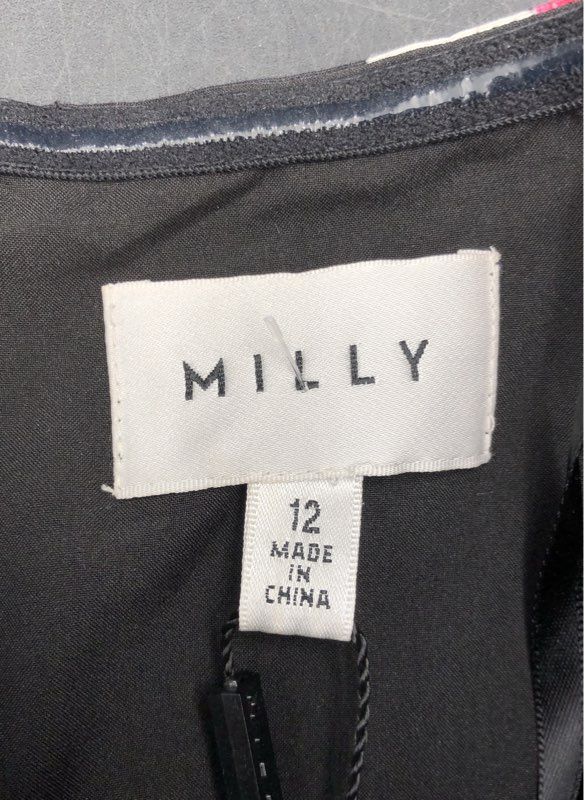 Milly Women's Black Floral Mini Dress - Size 12