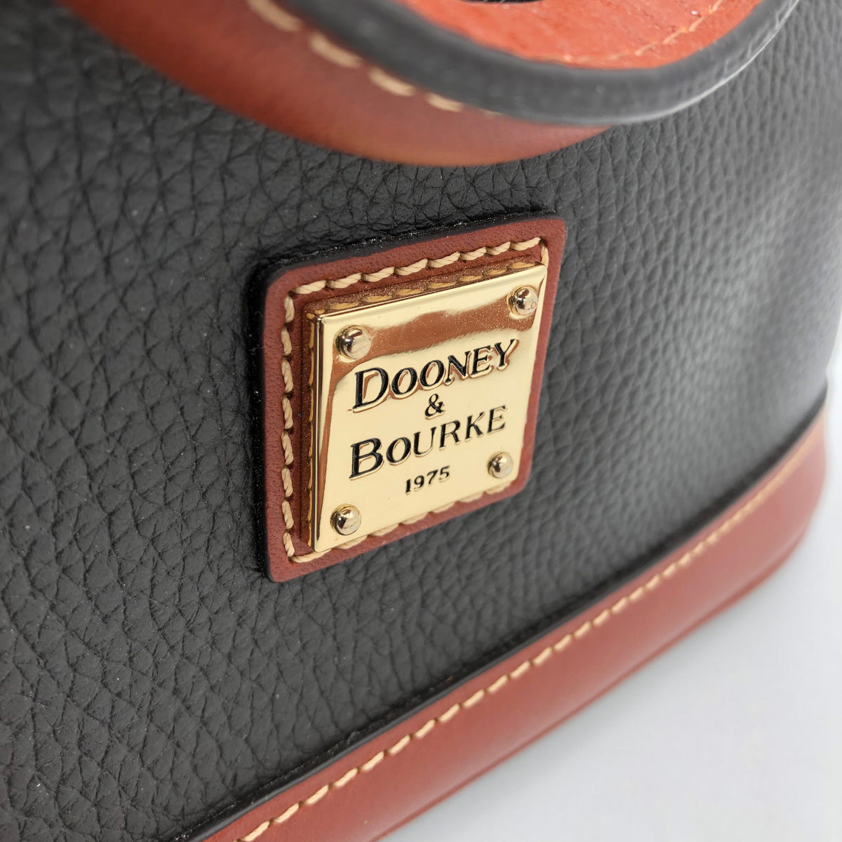 Dooney & Bourke Smoke Grey\Brown Leather Satchel Bag (+COA)