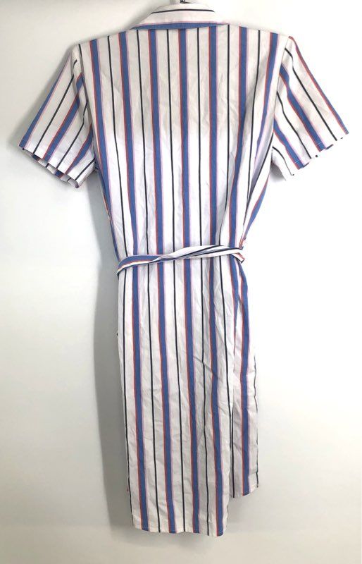 J.Crew Women's Striped Cotton Tie Waist Short Sleeve Shirt Dress NWT Sz 2