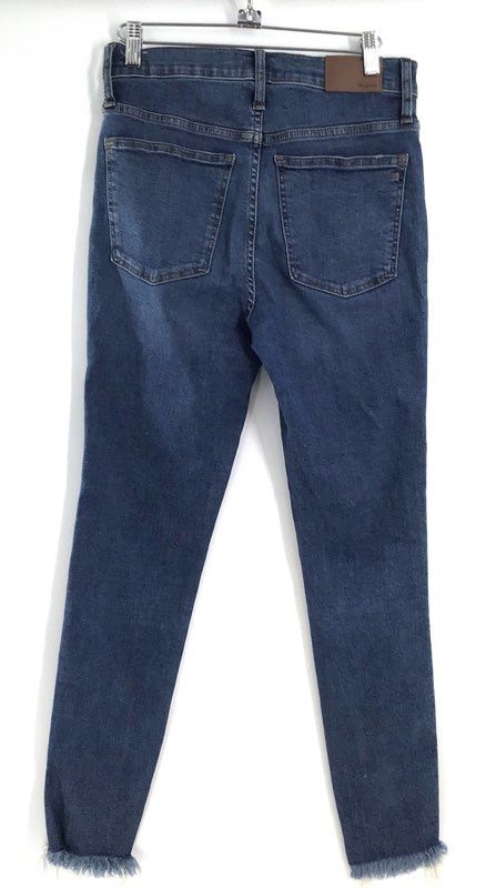 Madewell Women's Jeans Lot 2 Pairs Blue Black 10" High Rise Skinny Frayed Hem 27
