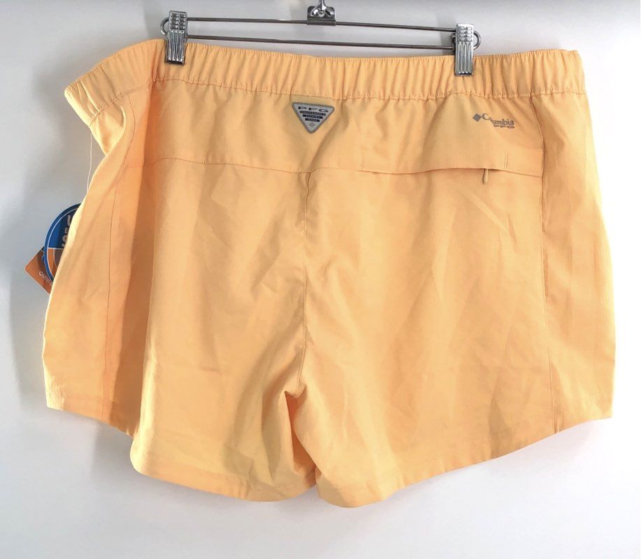 Columbia Women's Tamiami Pull-on Shorts Orange PFG Fishing Omni-Shade NWT Sz XL