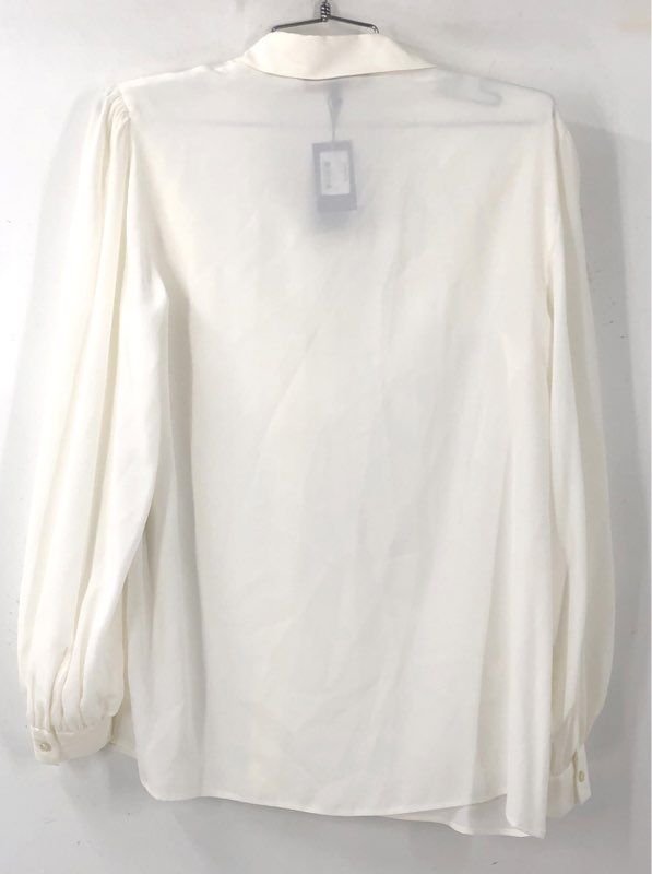 NWT Maje Women's White Ruffle Button-Up Shirt - Size 2