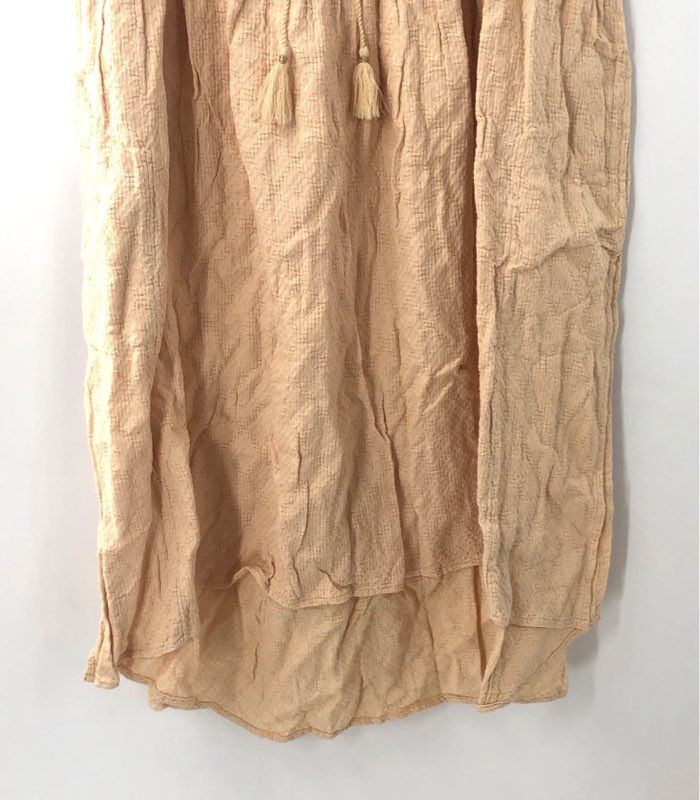 Free People Women's Sun Up Sun Down Tunic Dress Peach Textured Cotton NWT Sz M