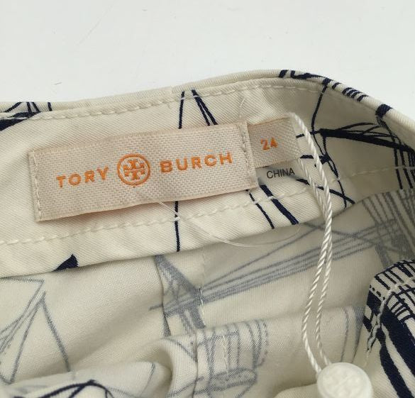 (NWT) Tory Burch Women's Navy Blue\White 'Adrift' Shorts-Size; 24 (+COA)