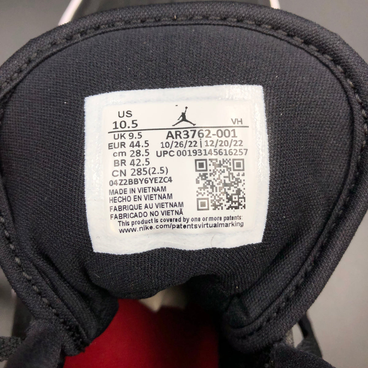 Nike Air Jordan Access Men's 'Black Gym Red' Sneakers - Size 10.5 (+COA)