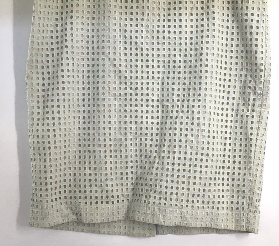 Ann Taylor Women's Light Blue Geometric Eyelet Pencil Skirt Sz 18T