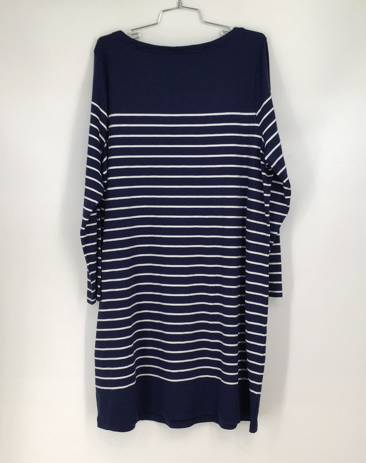 NWT Vineyard Vines Women&#39;s Blue Striped Boat Neck Simple T-Shirt Dress - Size 2X