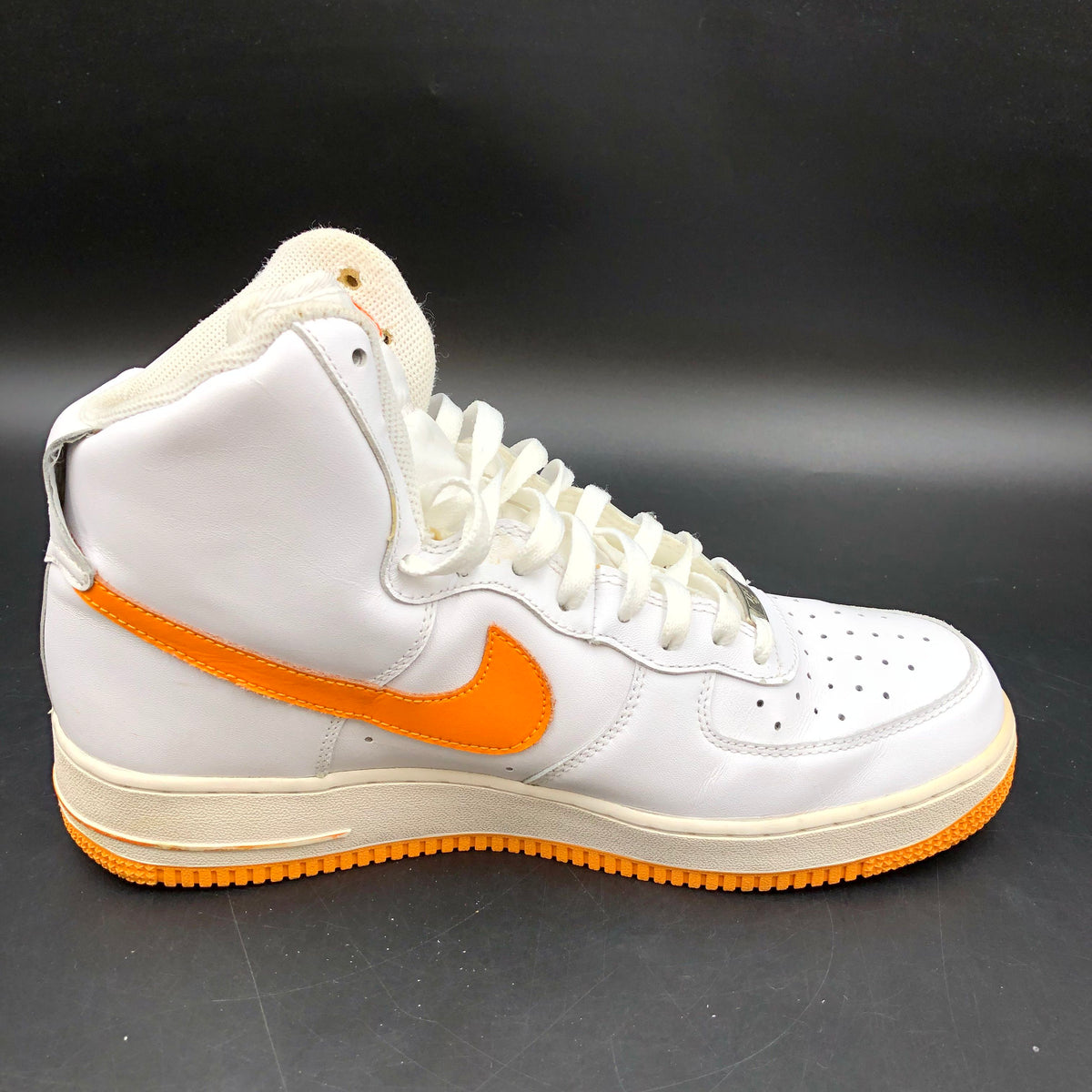 Nike Air Force 1 High White Vivid Orange Sneakers Men's Size 10.5 COA