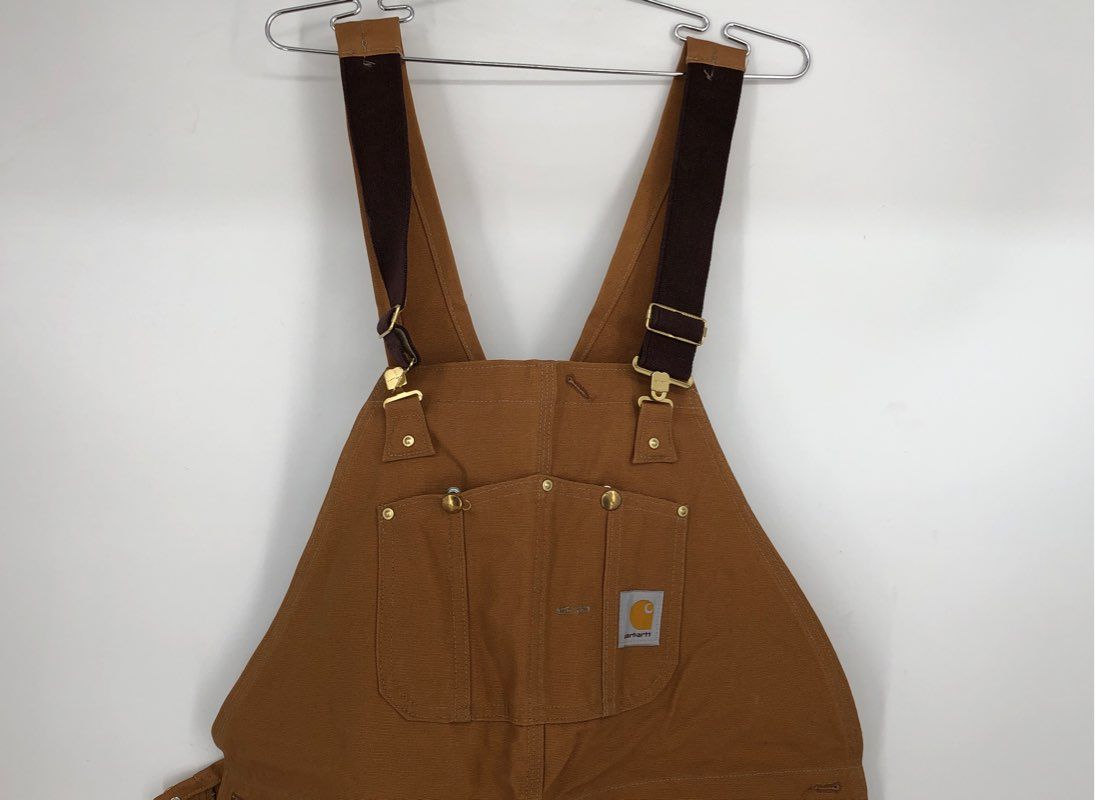 Carhartt Men&#39;s Brown R01 BRN Cotton Duck Bib Overalls - Size 46X30