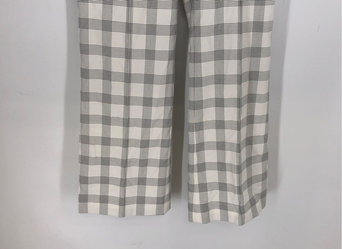 NWT Elie Tahari Women's Sky White Plaid Trouser Pants - Size 4
