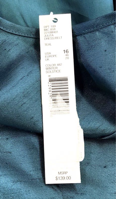 NWT Alex Marie Women's Teal Mini Dress - Size 16