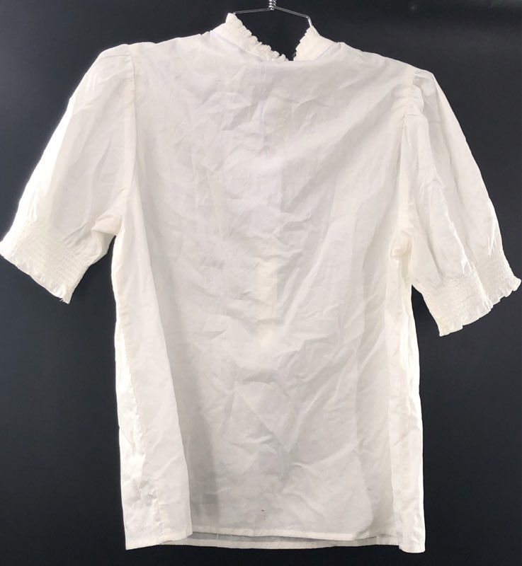 Southern Tide Women's Meadow Lawn Blouse Sand White Cotton Puff Sleeve S NWT