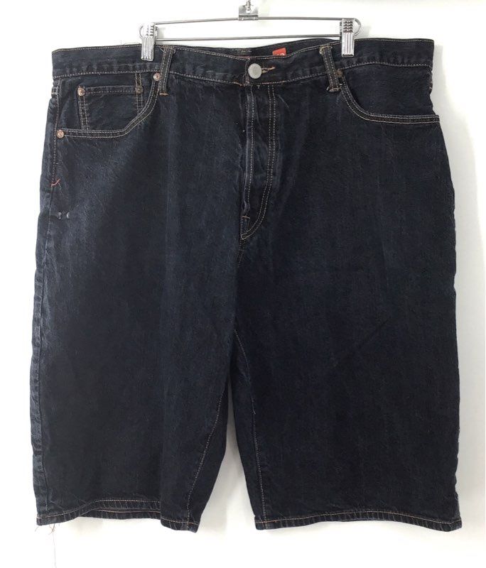 Vintage Y2K Ed Hardy Men's Dark Wash Embroidered Eagle Skull Denim Shorts Sz 42