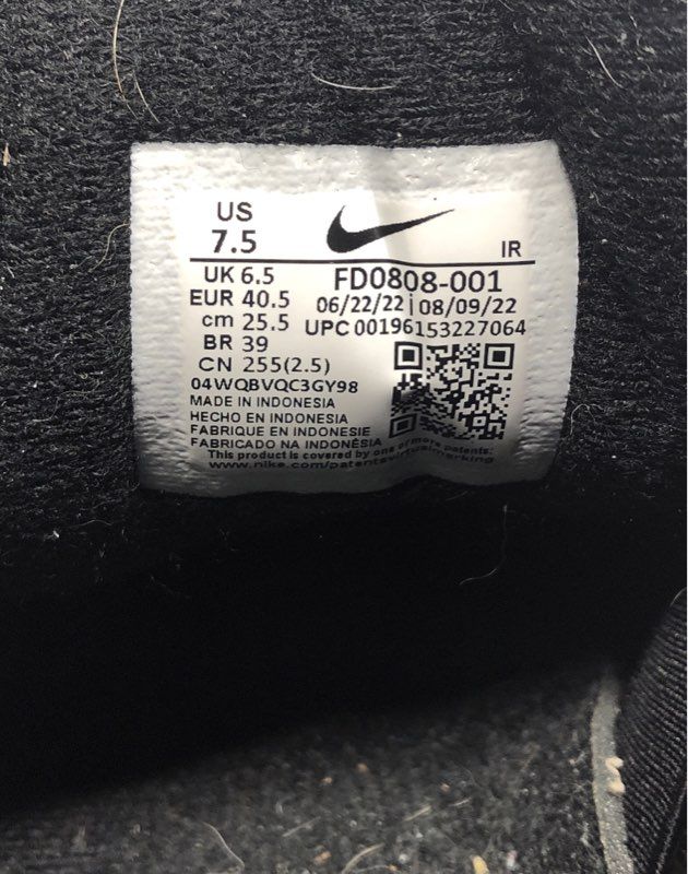 Nike Air Trainer 1 Black White Dark Grey Mid Top Sneakers Size 7.5
