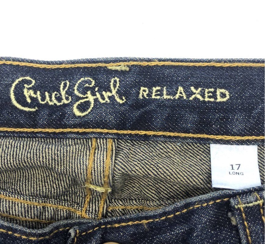Cruel Girl Women's Relaxed Fit Jeans Dark Wash Blue Denim NWT Sz 17 Long