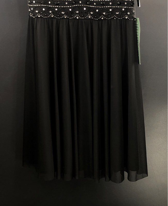 La Nouvelle Renaissance Women's Ivory Black Beaded Waist Colorblock Dress Sz 10
