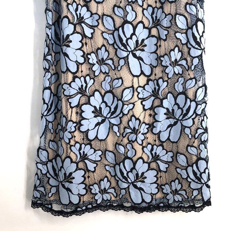 Plenty by Tracy Reese Women's Misty Blue Floral Lace Mock Neck Dress NWT Sz 12