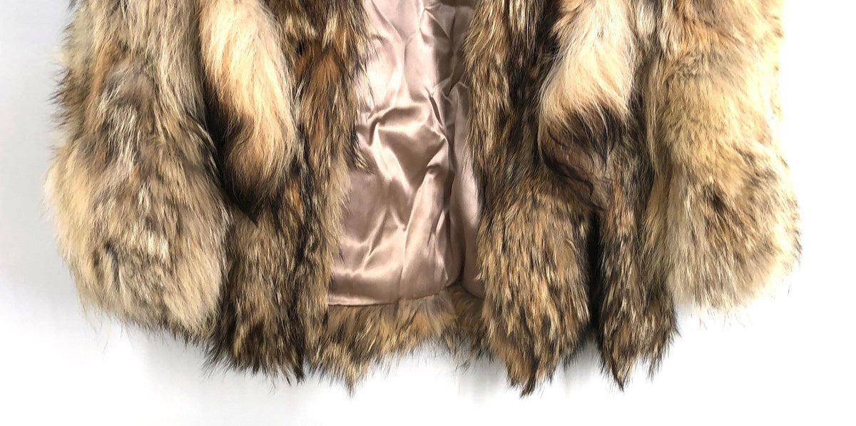 Vintage Topaz Furs Women's Natural Coyote Fur Coat Made in USA