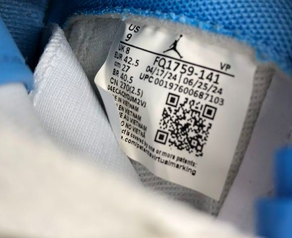 Nike Air Jordan Spizike Low 'UNC' Men's White/Grey/Blue Sneakers - Size 9 (+COA)