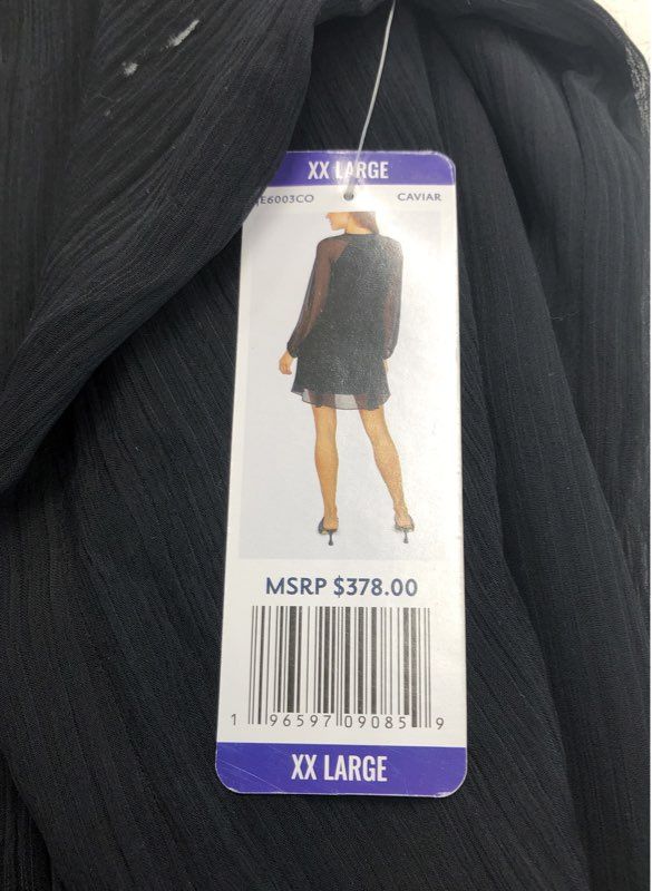 NWT Joie Women's Caviar Black Long Sleeve Short Mini Dress Size 2XL