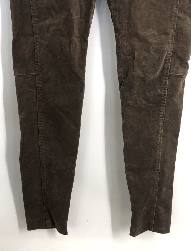 Lauren Ralph Lauren Women's Brown Corduroy Skinny Pull-On Ankle Zip Pants Sz 6