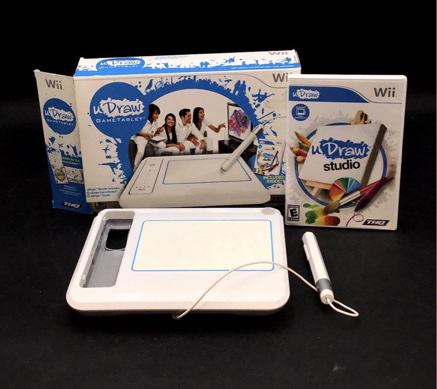 Nintendo Wii Console And Accessories Lot - Just Dance Kids, uDraw Studio & More