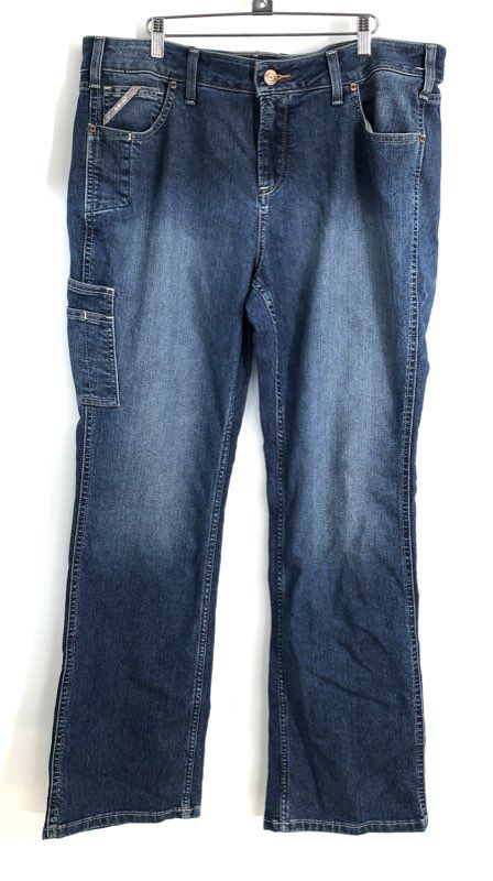 Ariat Women's Rebar Mid Rise Boot Cut 2X Durable Carpenter Jeans Sz 18WR NWT
