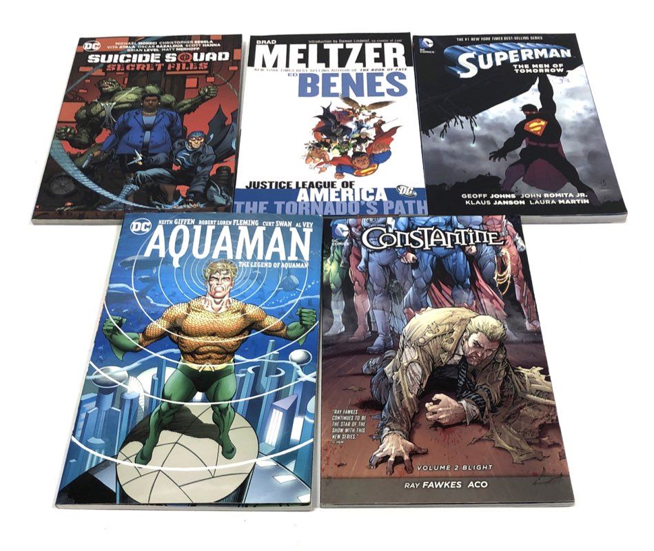 DC Comics Superman Justice League Suicide Squad 5 Graphic Novel TPB Lot