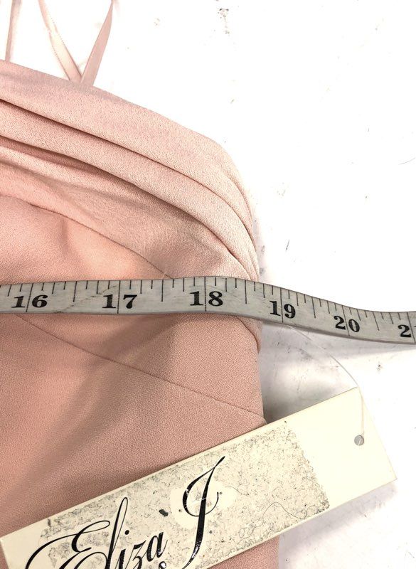 Eliza J Women's Blush Pink Halter Neck Pleated Gown Maxi Dress Sz 14 NWT