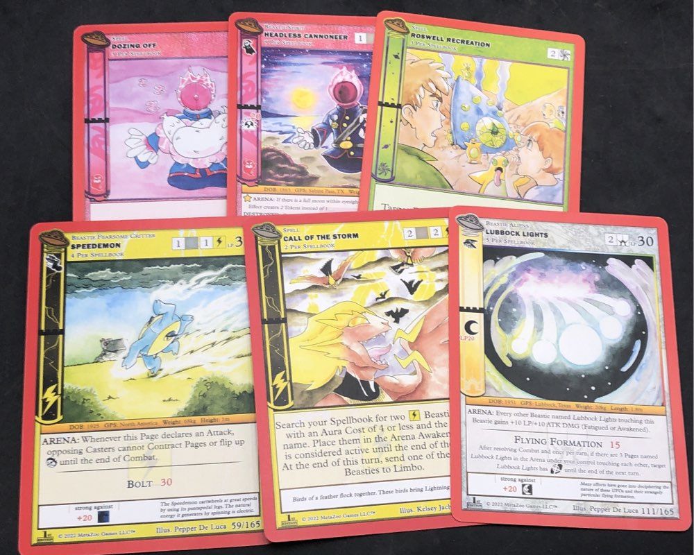 Lot of 6 MetaZoo TCG UFO 1st Edition Spellbooks + Loose Cards See Photos