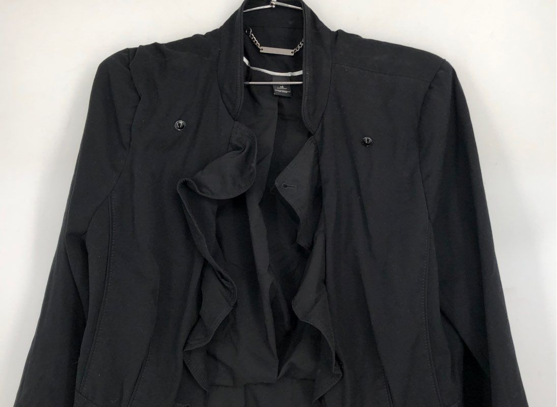 White House Black Market Women&#39;s Black Jacket - Size 14