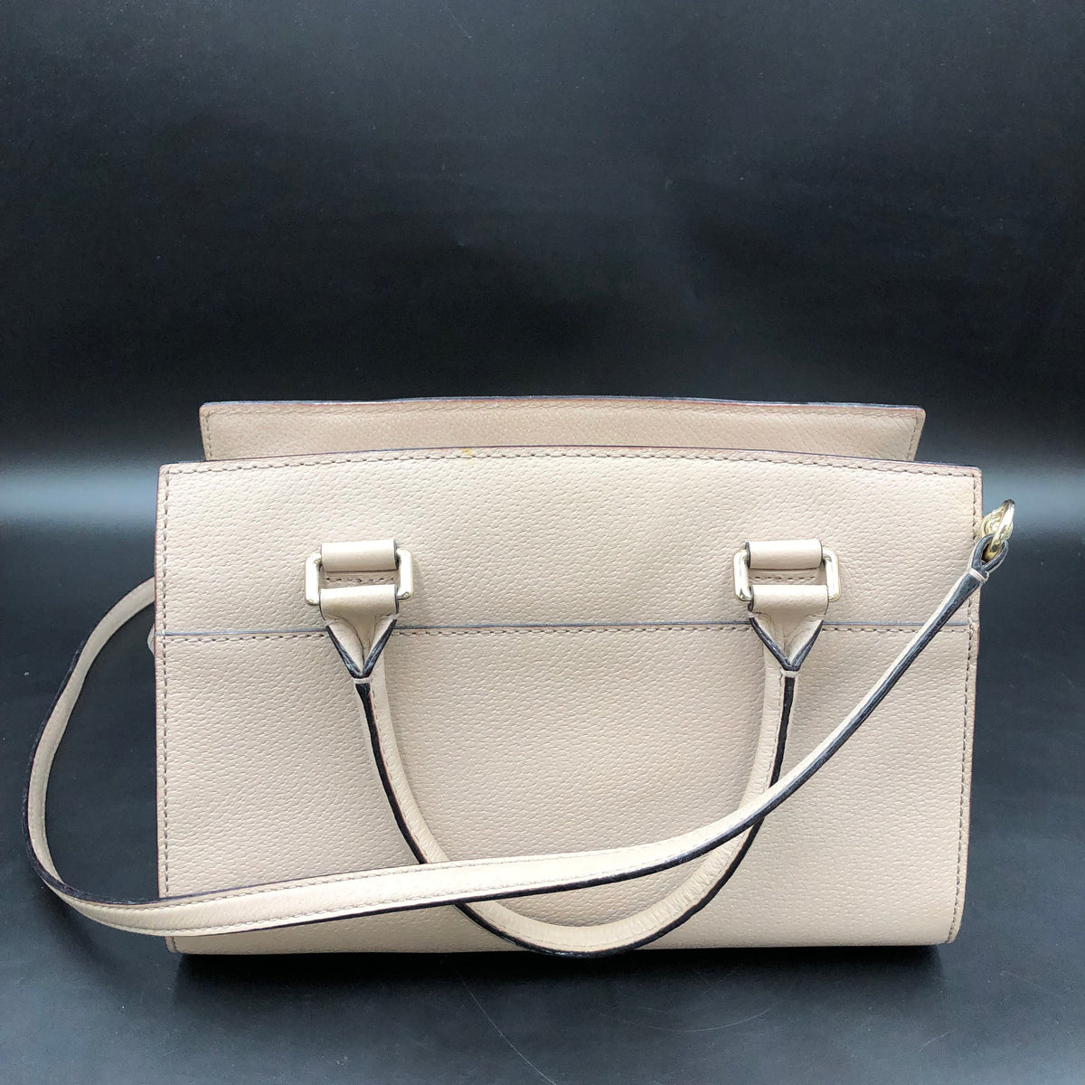 Kate Spade Taupe Pebbled Leather 'Madison' Satchel Bag (+COA)
