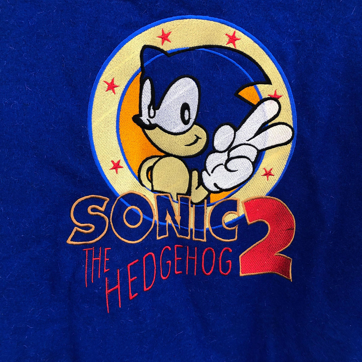 Sega Sonic the Hedgehog 2 Men's Blue/White Varsity Jacket - Size XL
